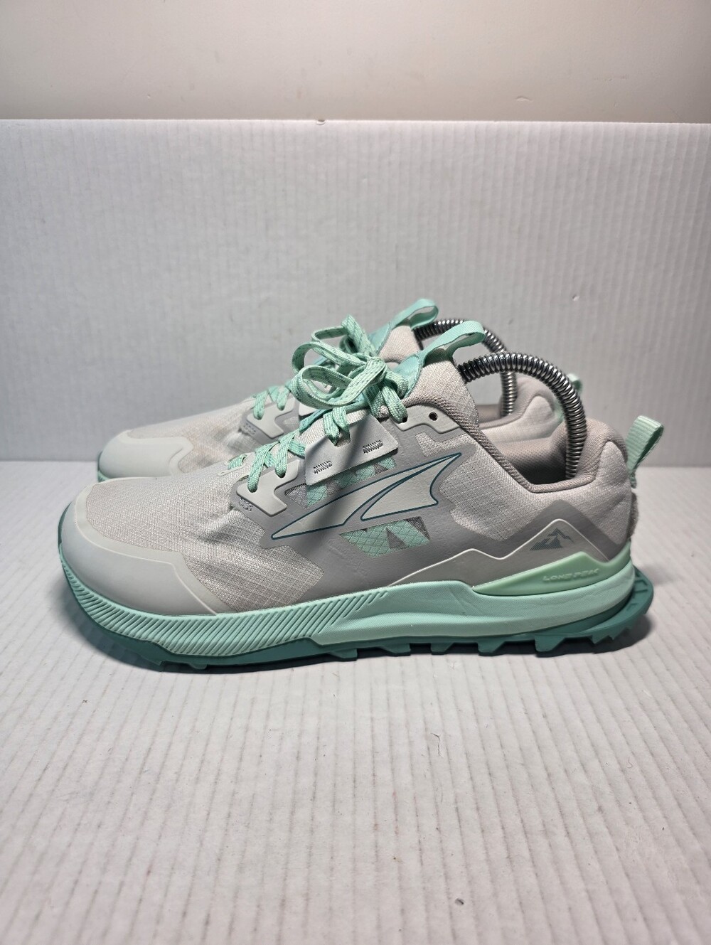 Altra Lone Peak 7 Shoes Womens 8 Wide White Teal Trail Running Hiking Sneakers